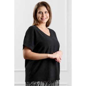 Футболка женская "Элегия-2" фактурный трикотаж (р-ры: 50-60) черный Футболка женская "Элегия-2" фактурный трикотаж (р-ры: 50-60) черный