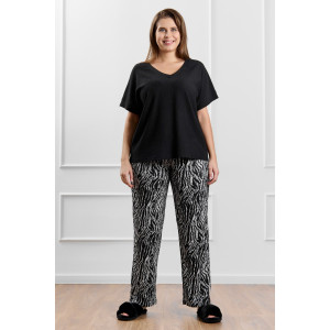 Брюки женские "Элегия-1" фактурный трикотаж (р-ры: 50-60) черный
