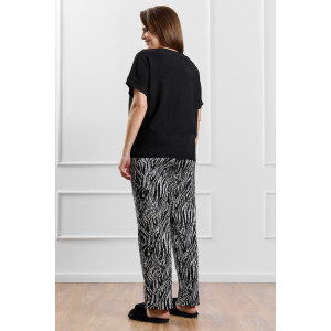 Брюки женские "Элегия-1" фактурный трикотаж (р-ры: 50-60) черный