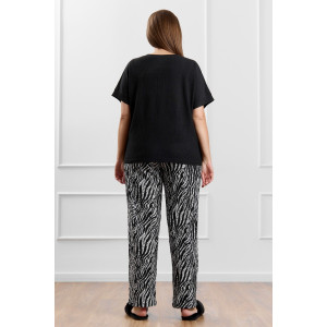 Брюки женские "Элегия-1" фактурный трикотаж (р-ры: 50-60) черный