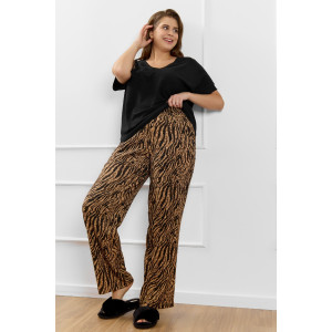 Брюки женские "Элегия-1" фактурный трикотаж (р-ры: 50-60) коричневый