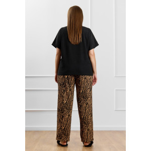 Брюки женские "Элегия-1" фактурный трикотаж (р-ры: 50-60) коричневый