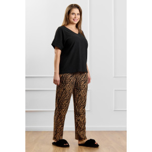 Брюки женские "Элегия-1" фактурный трикотаж (р-ры: 50-60) коричневый