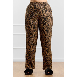 Брюки женские "Элегия-1" фактурный трикотаж (р-ры: 50-60) коричневый