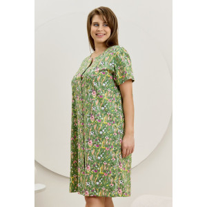 Халат женский "Рейна" кулирка (р-ры: 48-58) зеленый Халат женский "Рейна" кулирка (р-ры: 48-58) зеленый