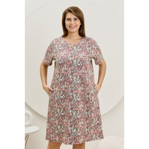 Халат женский "Рейна" кулирка (р-ры: 48-58) коричневый Халат женский "Рейна" кулирка (р-ры: 48-58) коричневый