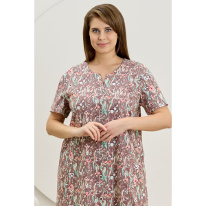 Халат женский "Рейна" кулирка (р-ры: 48-58) коричневый Халат женский "Рейна" кулирка (р-ры: 48-58) коричневый