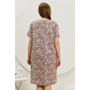 Халат женский "Рейна" кулирка (р-ры: 48-58) коричневый Халат женский "Рейна" кулирка (р-ры: 48-58) коричневый