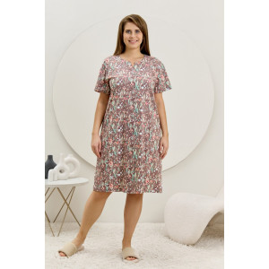 Халат женский "Рейна" кулирка (р-ры: 48-58) коричневый Халат женский "Рейна" кулирка (р-ры: 48-58) коричневый