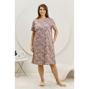 Халат женский "Рейна" кулирка (р-ры: 48-58) коричневый Халат женский "Рейна" кулирка (р-ры: 48-58) коричневый