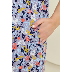 Халат женский "Рейна" кулирка (р-ры: 48-58) серо-голубой