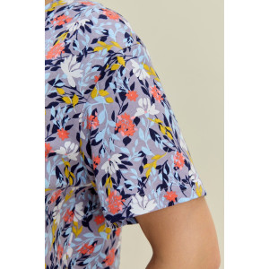 Халат женский "Рейна" кулирка (р-ры: 48-58) серо-голубой