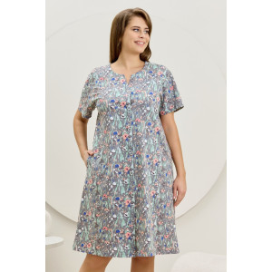 Халат женский "Рейна" кулирка (р-ры: 48-58) серый