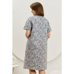 Халат женский "Рейна" кулирка (р-ры: 48-58) серый