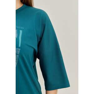 Туника женская "Прима" кулирка с лайкрой (р-ры: 46-60) изумрудный