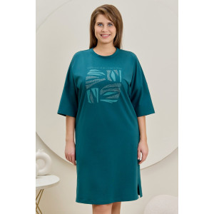 Туника женская "Прима" кулирка с лайкрой (р-ры: 46-60) изумрудный