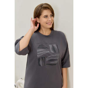 Туника женская "Прима" кулирка с лайкрой (р-ры: 46-60) антрацит