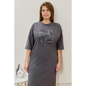 Туника женская "Прима" кулирка с лайкрой (р-ры: 46-60) антрацит