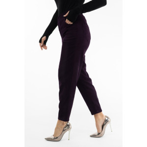 Брюки женские 1440/16 вельвет (р-ры: 44-56) баклажановый-2