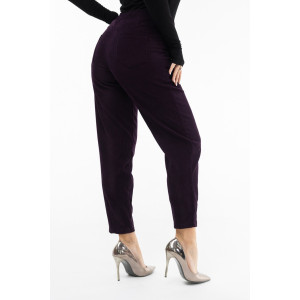 Брюки женские 1440/16 вельвет (р-ры: 44-56) баклажановый-2