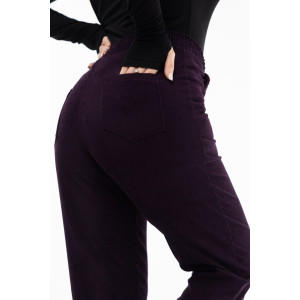 Брюки женские 1440/16 вельвет (р-ры: 44-56) баклажановый-2