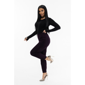 Брюки женские 1440/16 вельвет (р-ры: 44-56) баклажановый-2