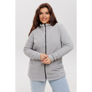 Толстовка женская ТЖ37 флис (р-ры: 50-70) светло-серый