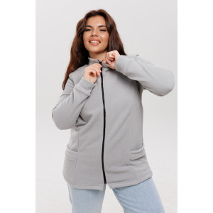 Толстовка женская ТЖ37 флис (р-ры: 50-70) светло-серый