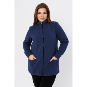 Толстовка женская ТЖ37 флис (р-ры: 50-70) темно-синий