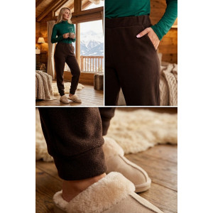 Брюки женские 0673-19 флис (р-ры: 46-58) шоколадный