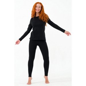 Термобелье женское 0960-11 рибана с начесом (р-ры: 42-54) черный