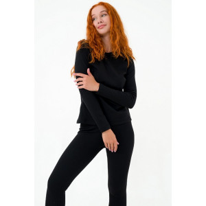 Термобелье женское 0960-11 рибана с начесом (р-ры: 42-54) черный