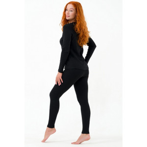 Термобелье женское 0960-11 рибана с начесом (р-ры: 42-54) черный