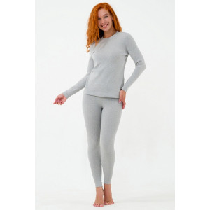 Термобелье женское 0960-08 рибана с начесом (р-ры: 42-54) серый меланж