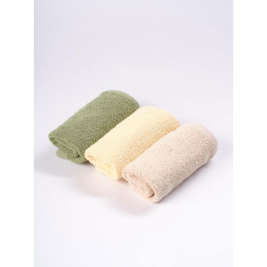 Набор махровых полотенец "Ночь Нежна" оливковый-нежно-бежевый-молочный 3 шт.