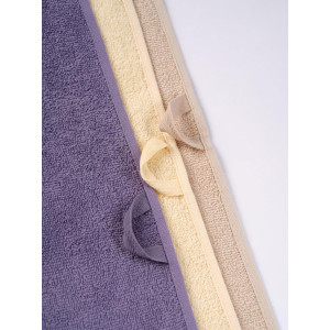 Набор махровых полотенец "Ночь Нежна" голубой гранит-светло-бежевый-молочный