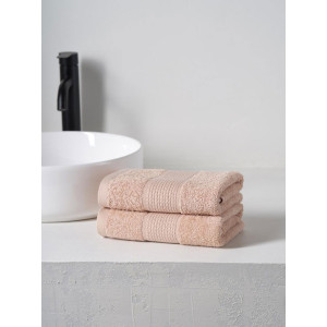 Набор махровых полотенец "Dual" пыльно-бежевый 2 шт.