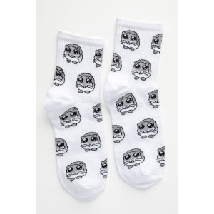 Носки женские "Хомяк" - упаковка 1 пара белый (последний размер) 23-25,25-27