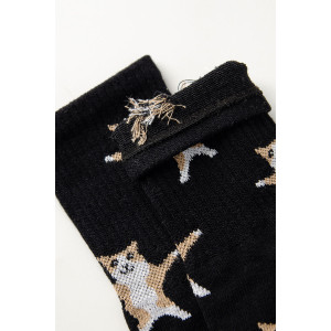 Носки женские "Флексо - кот" - упаковка 1 пара черный (последний размер) 23-25,25-27