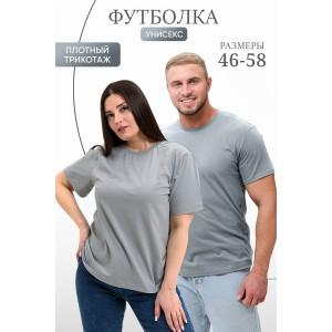 Футболка унисекс №8471 кулирка (последний размер) светло-серый 48