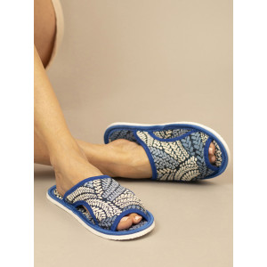 Тапки женские С-6ЖТПО-МР полиэстер (последний размер) косички синий 36-37