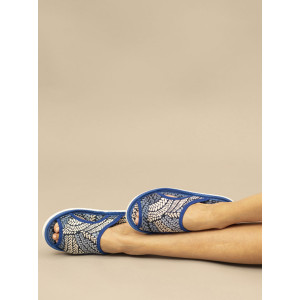 Тапки женские С-6ЖТПО-МР полиэстер (последний размер) косички синий 36-37