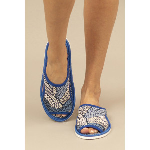 Тапки женские С-6ЖТПО-МР полиэстер (последний размер) косички синий 36-37