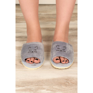 Тапки женские "Lepilov" арт. 130 велюр (последний размер) сер вел закр глаза 39,42