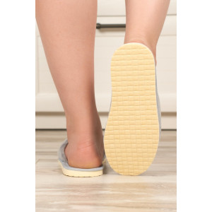 Тапки женские "Lepilov" арт. 130 велюр (последний размер) сер вел закр глаза 39,42