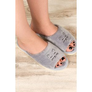 Тапки женские "Lepilov" арт. 130 велюр (последний размер) сер вел закр глаза 39,42