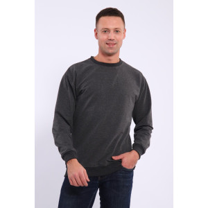 Лонгслив мужской №810 футер 2-х нитка (последний размер) темно-серый меланж 52-54