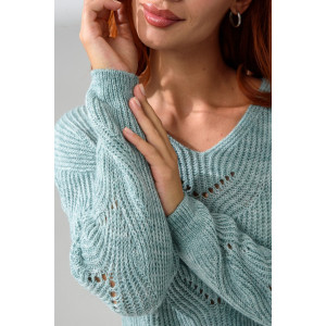 Джемпер женский №84503 вязаный трикотаж (р-ры: 42-64) ментол