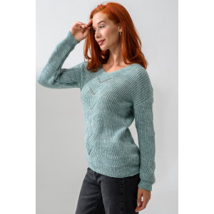 Джемпер женский №84503 вязаный трикотаж (р-ры: 42-64) ментол