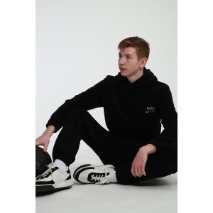 Костюм двойка мужской №062 флис (р-ры: 48-58) черный